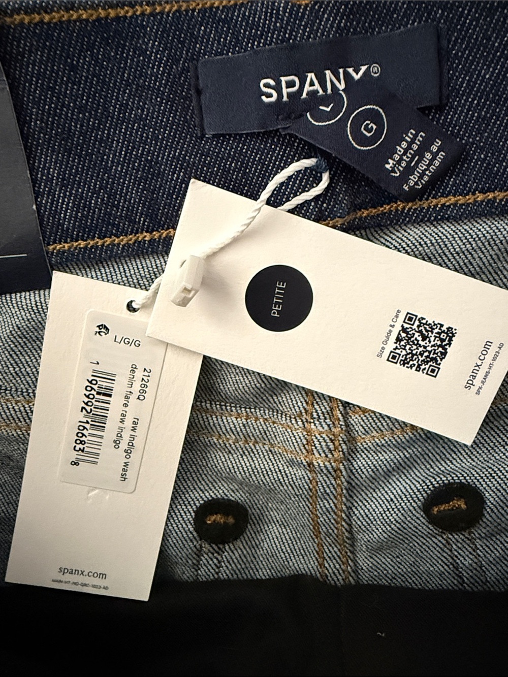 SPANX Dark Raw Indigo Pull On Flare Jeans - Picture 8 of 9